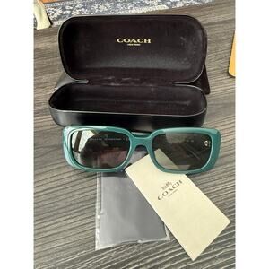 Coach Dark Green Narrow Rectangle Sunglasses